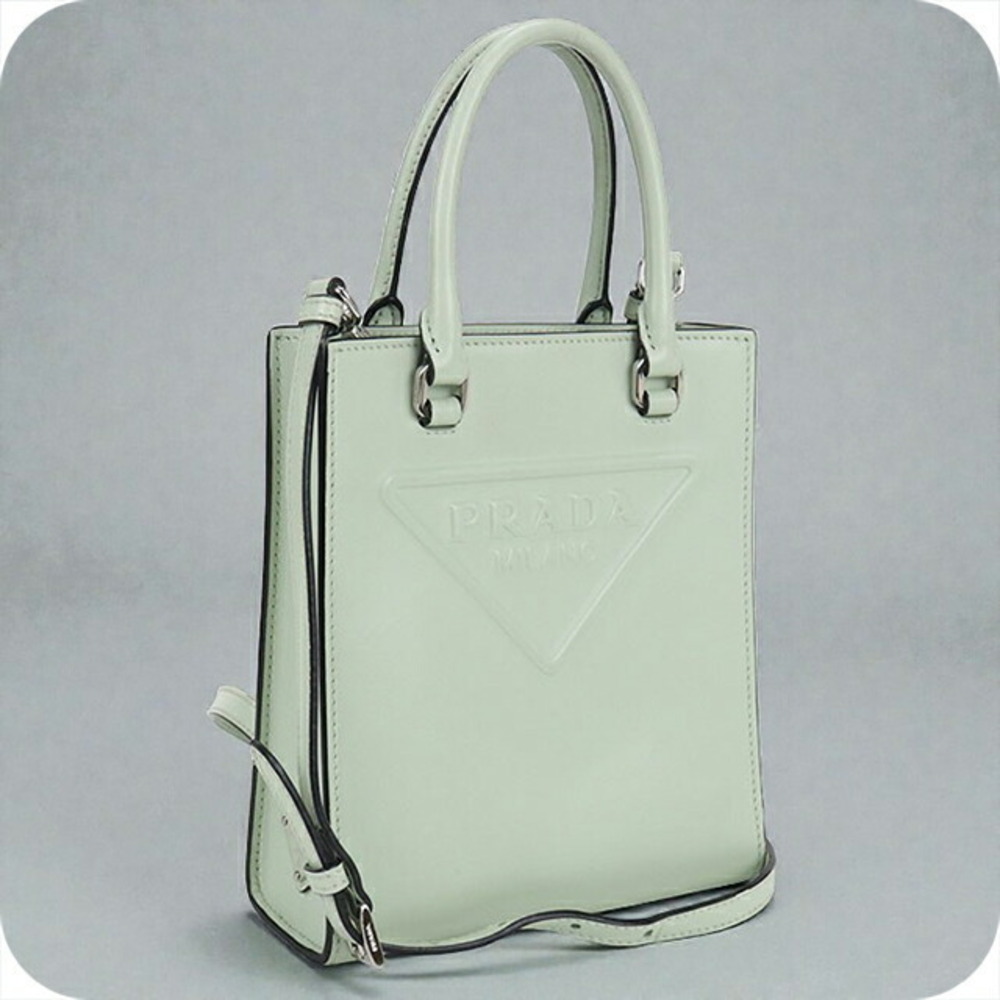 Prada 2way handbag green Acquamarina embossed triangle